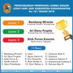 Pengumuman Pemenang Lomba Desain Logo Hari Jadi Ke-101 Kabupaten Karanganyar Tahun 2018