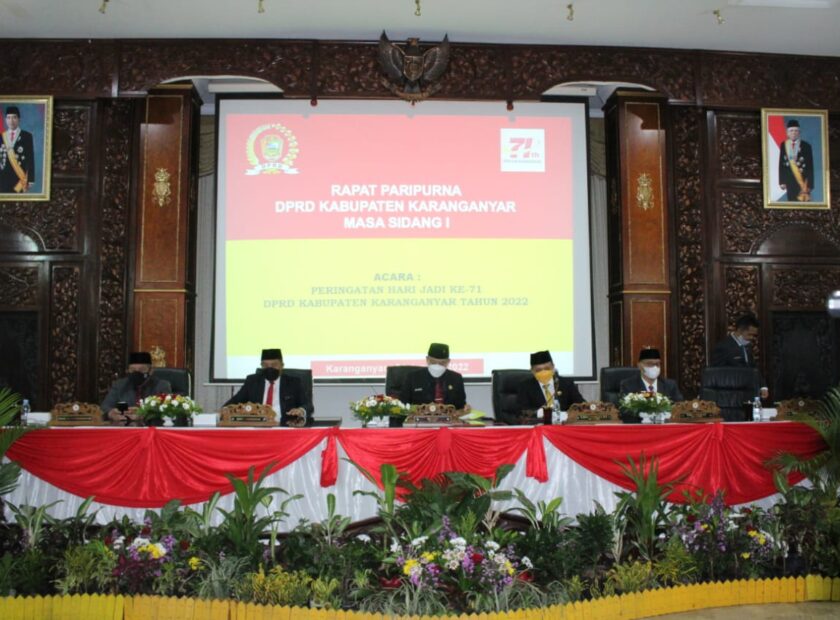 Rapat Paripurna Peringatan Hari Jadi Ke - 71 DPRD Kabupaten Karanganyar Tahun 2022